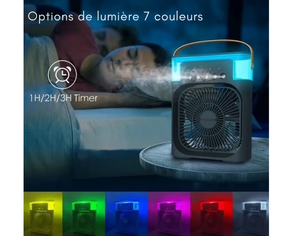 Ventilateur Portable Brumisateur d'Air 4-en-1